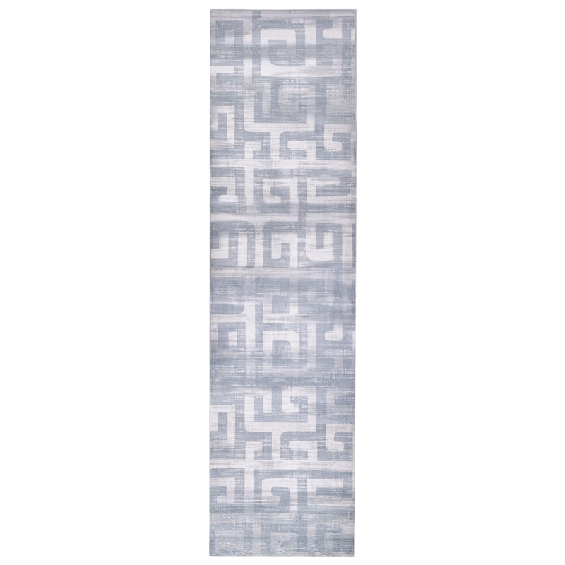 Aishe Geometric Area Rug, Runner 80 x 300 cm