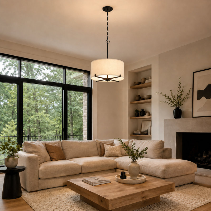 4 - Light Drum Chandelier