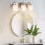 Applique murale 3 lumières, luminaire mural moderne, lumières de meuble-lavabo avec lampe murale pour porche de couloir de cuisine, miroir, abat-jour en verre blanc laiteux, douille E26, ampoules non incluses-108839615