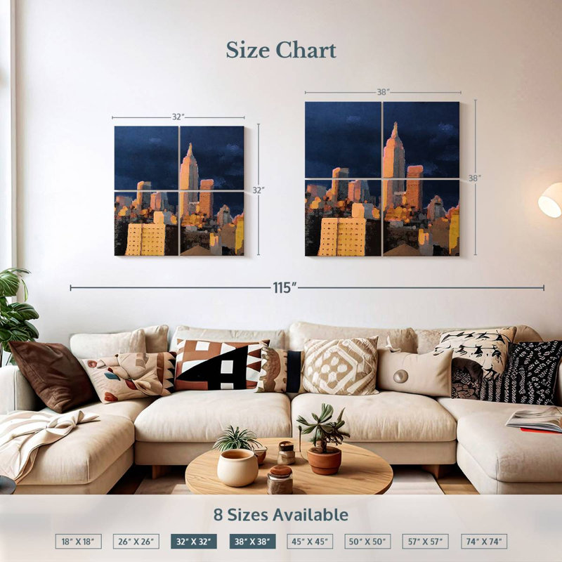 Lilie The City I, 32" H x 32" W