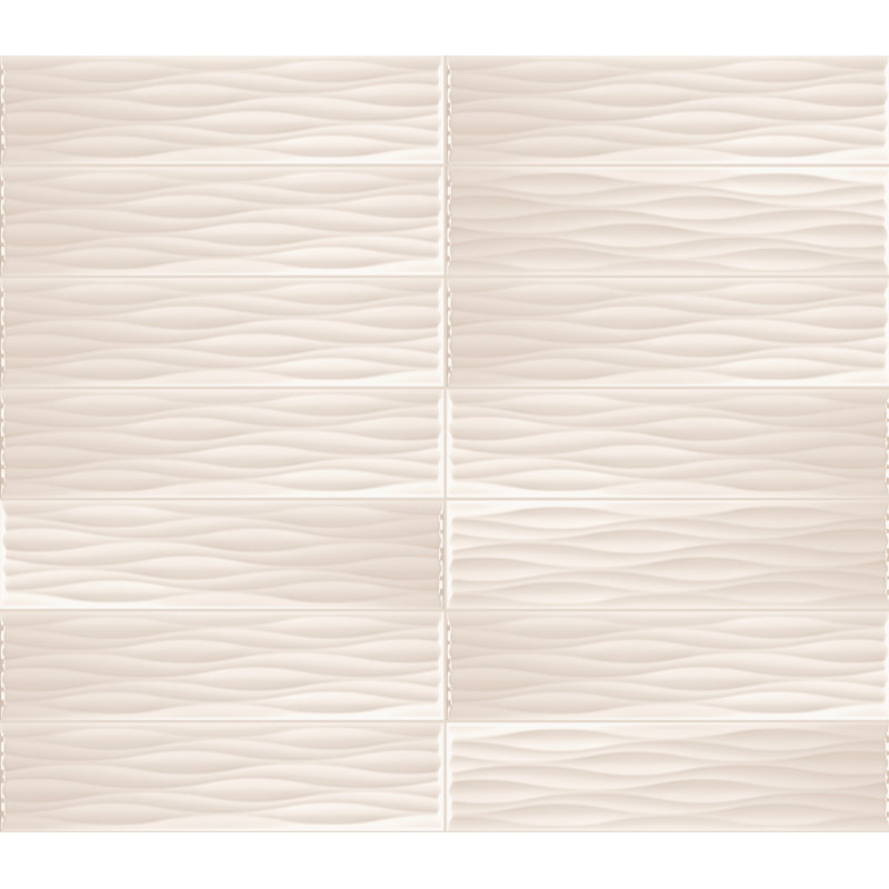 Kreative Studio 4" X 16" Porcelain Wall And Floor Tile (16.73 Sq. Ft. / Case), Nuage Ripple Gloss