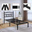 Base de lit simple 14 po en métal de 14 po avec tête de lit-1581045294