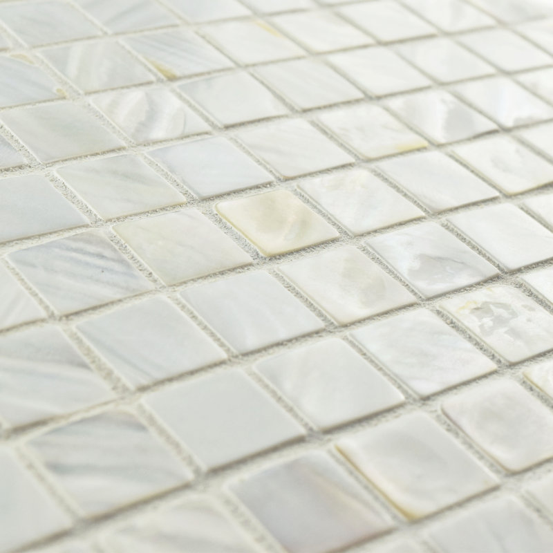 Conchella Square White 12" x 12" Natural Shell Mosaic Tile