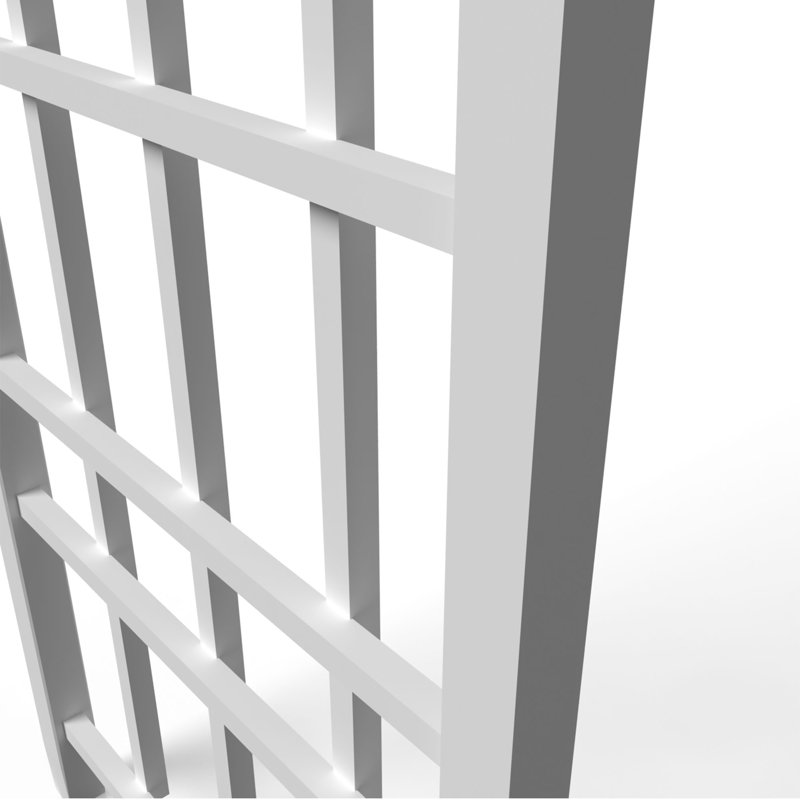Dura-Trel Cottage 28x66 Inch PVC Vinyl Outdoor Patio Trellis with Anchors, White