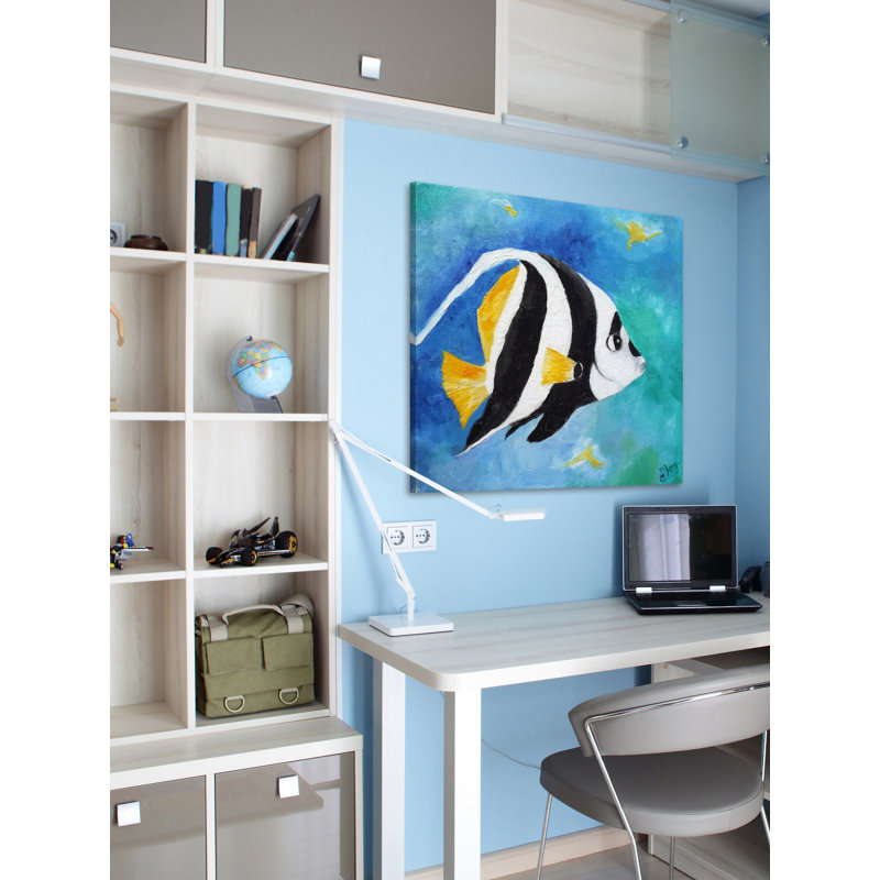 «Banner Fish» par Nicola Joyner, reproduction sur toile tendue, H 18 po x l 18 po
