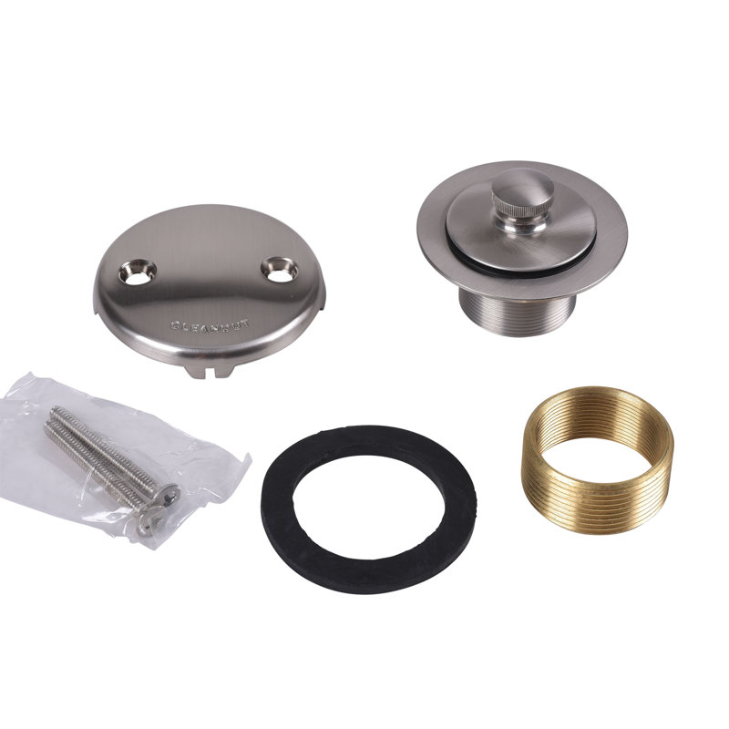 Drain Stopper Tub Drain with Overflow, Brushed Nickel