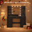 Dressing Table with LED Lighted Mirror, Charging Station (Power Outlets, Type-C & USB-A Ports), 9 Drawers-1489810908