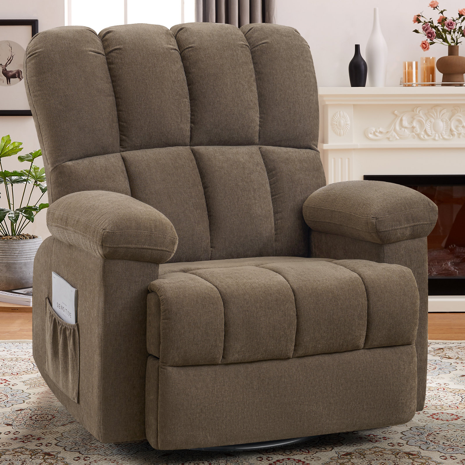 Latitude Run® Febie Upholstered Swivel Recliner | Wayfair