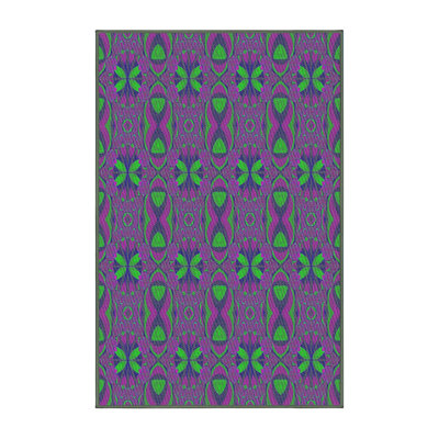 Violet géométrique/Tapis décoratif vert