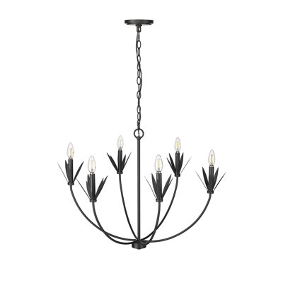 Lustre fantaisie de style bougie à 6 lumières de 30,5 po Primrose
