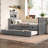 Platform Bed With Drawers And Trundle, Solid Wood Daybed, No Spring Box Needed-755286082