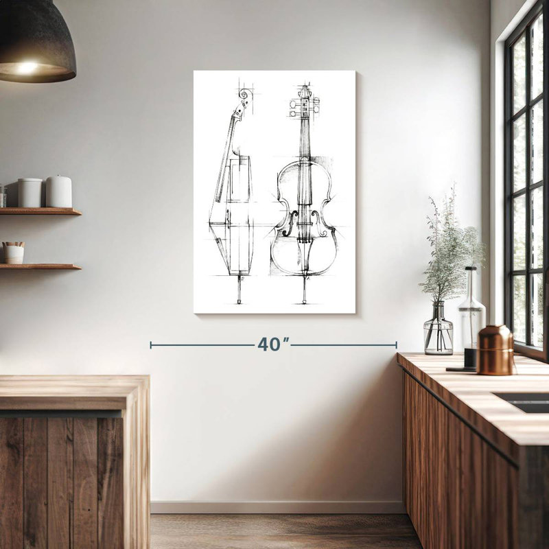 Abarca Cello Sketch, 39" H x 26" W
