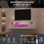 High Gloss TV Stand with Led Lights, Wall-mounted TV Cabinet up to 75"-1309627580