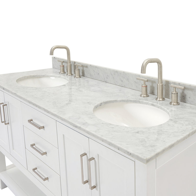 Magnolia Bath Vanity Rectangular Basin S073DCW2R,  61", Oval, White