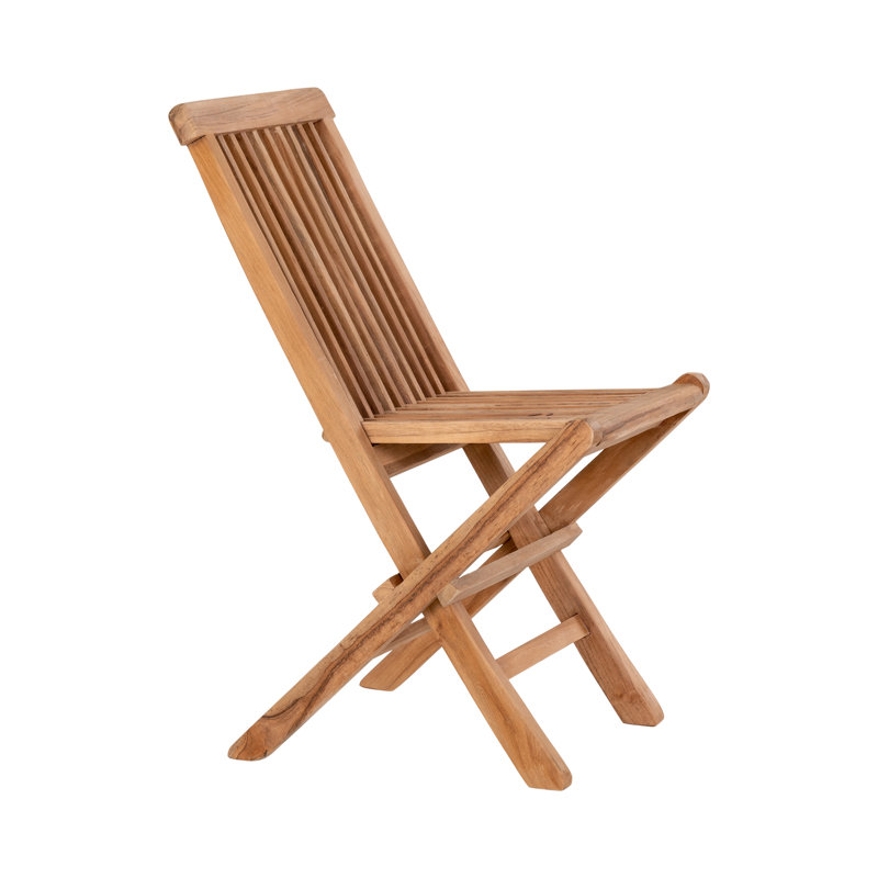 Maez Solid Wood Slat Back Folding Side Chair