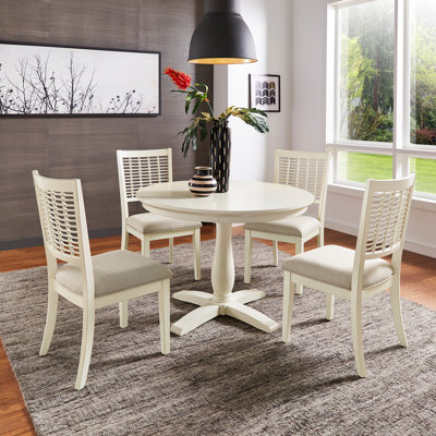Ensemble de table rectangulaire avec chaises en osier Scavris 44 po