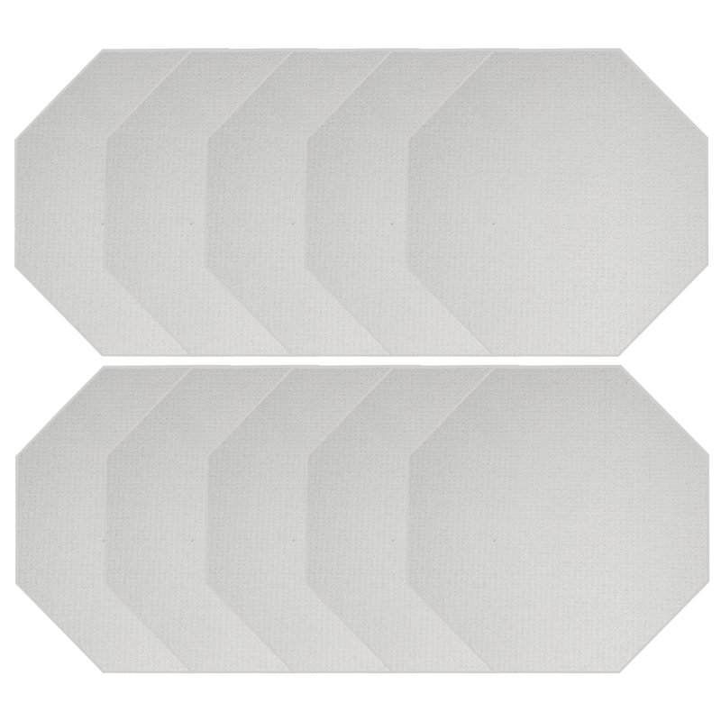 Ensemble de tapis géométriques touffetés géométriques ivoire, Octogone 2 pi