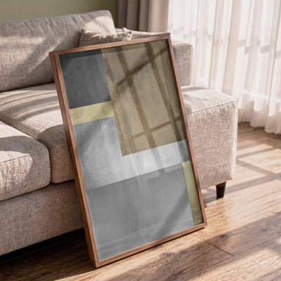 Metallic Gold Silver Abstract Print