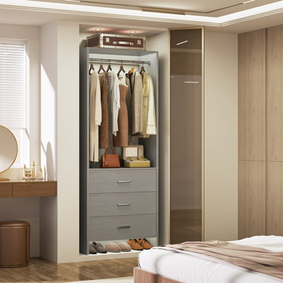 24'' W Closet System with Wooden Drawers