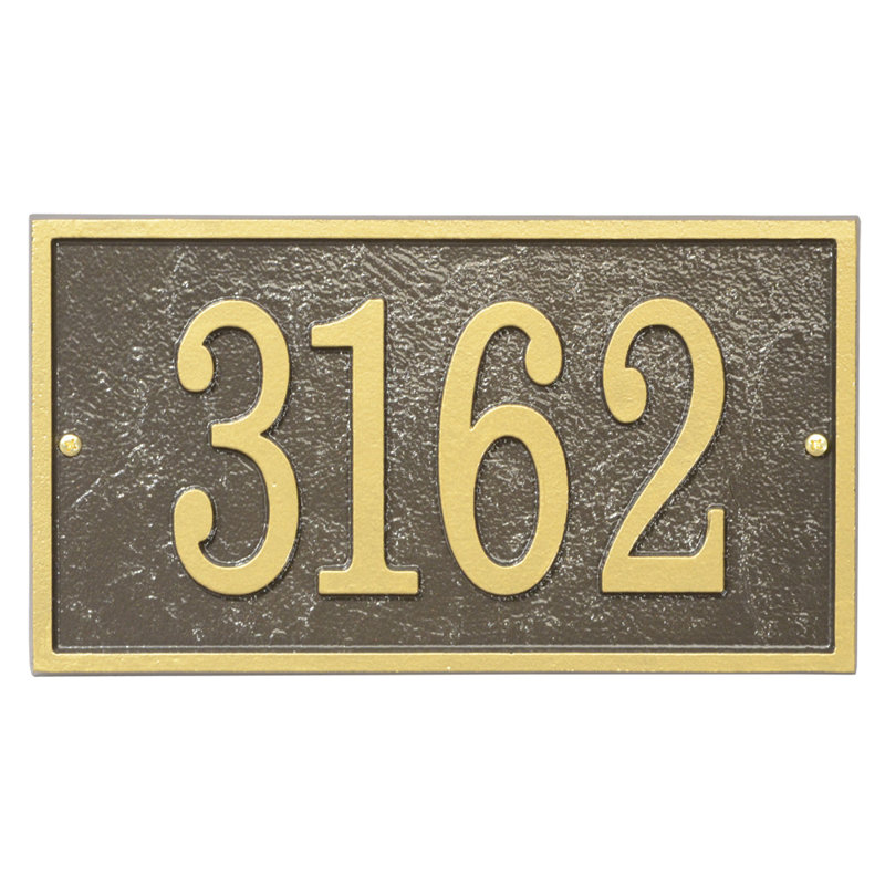 Fast and Easy 1-Line Wall Number Plaque, Bronze/Gold, Yes