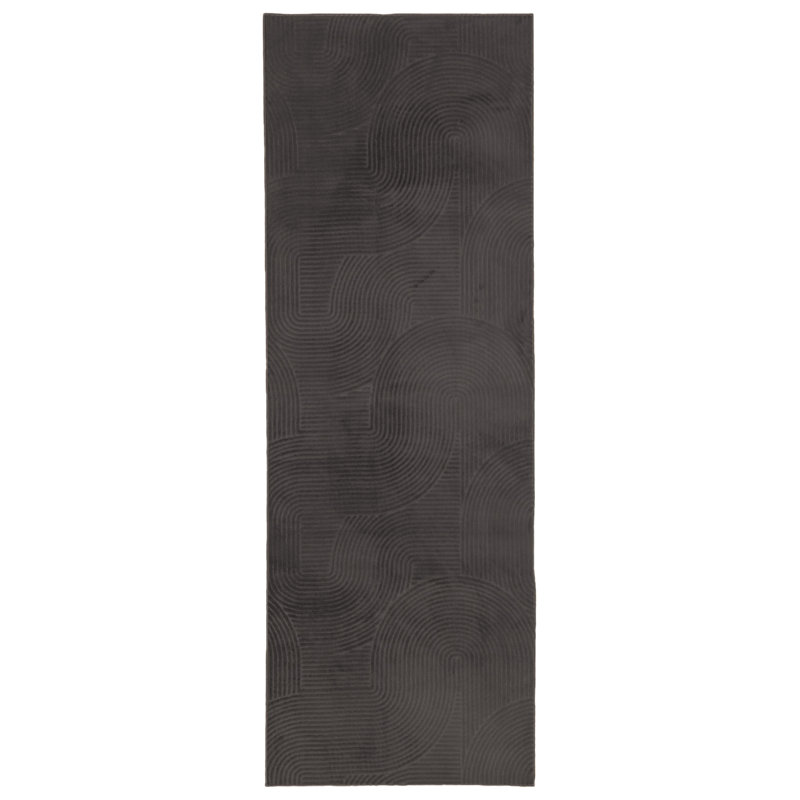 Tapis de couloir Elion Modern lavable à la machine, couleur anthracite, Charcoal, Runner 2'6" x 8'