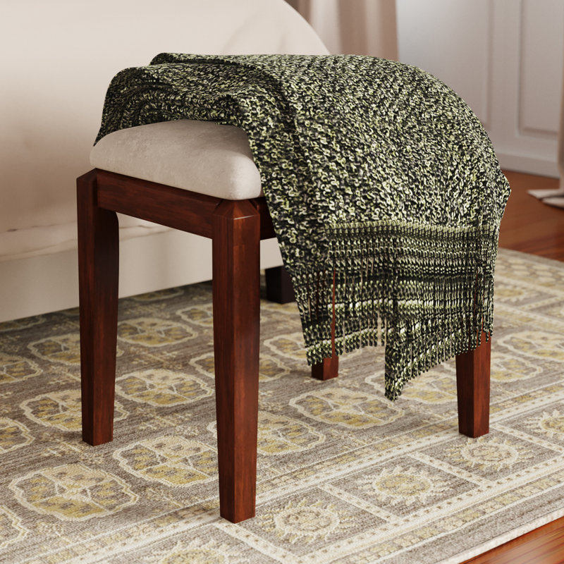 Andalusia Solid Wood Accent Stool, Espresso