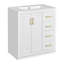 Meuble-lavabo de 30 po avec lavabo en céramique, structure en bois massif, charnières à fermeture douce, planches, 3 tiroirs, rangement spacieux, glissière de tiroir lisse, motif de rainure unique, portes à cadre rétro, exquis-1182274983