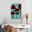 Harnek, fleurs turquoise et arbres rouges-108382169