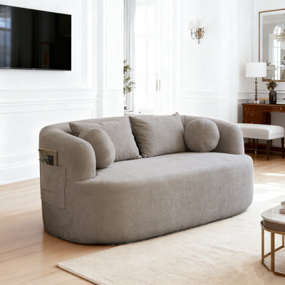 Canapé désossé désossé, canapé 2 places en mousse viscoélastique, sans installation et facile à transporter, canapé moderne à assise profonde avec tissu chenille pour salon, chambre à coucher, appartement, bureau à domicile