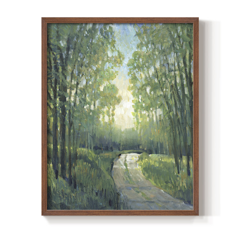 Golden Light Pathway II, reproduction encadrée - bois massif, Noyer, H 30 po x l 24 po