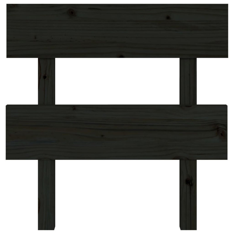 Clovis Solid Wood Headboard, Black, 81 x 93.5 cm