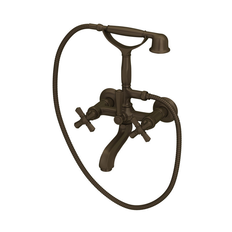 Palladian® Clawfoot Tub Faucet, Industrial Metal Cross Handle, Polished Chrome