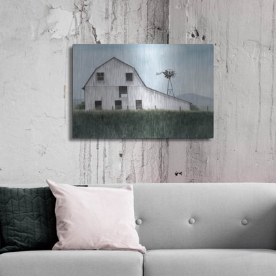«Bygone Barn I» par Grace Popp, verre d'art mural en métal »par Grace Popp