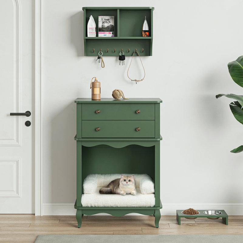Multi-Functional End Table-Green