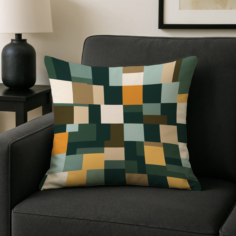 Patterned Patches Indoor And Outdoor Throw Pillow, Square 18"