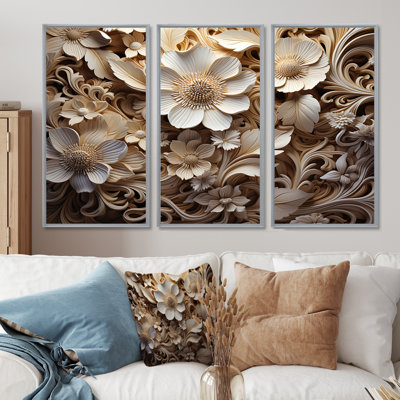 Ensemble de motifs floraux floraux à motifs organiques - Fleurs