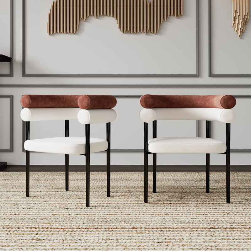 Chaises de salle à manger rembourrées avec pieds en métal Gatlynn