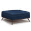 Pouf cocktail de 91 cm (36 po) en similicuir bleu foncé et brun avec rangement