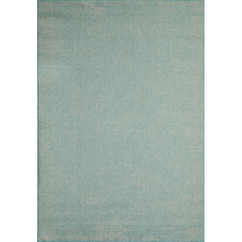 Kerstine Geometric Indoor / Outdoor Rug, Rectangle 6'7" x 9'2"