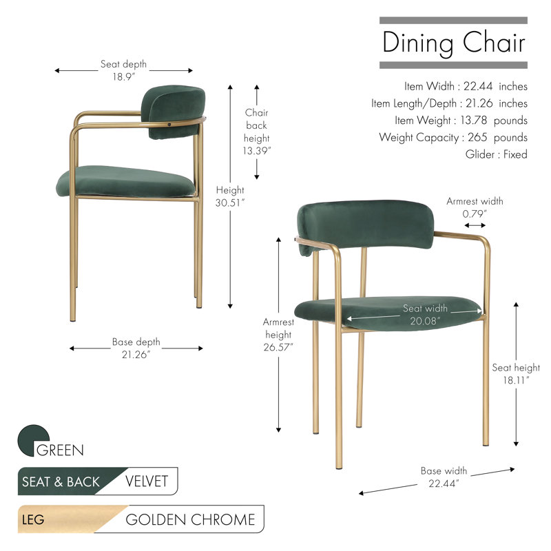 Chaise Chestertown, Vert