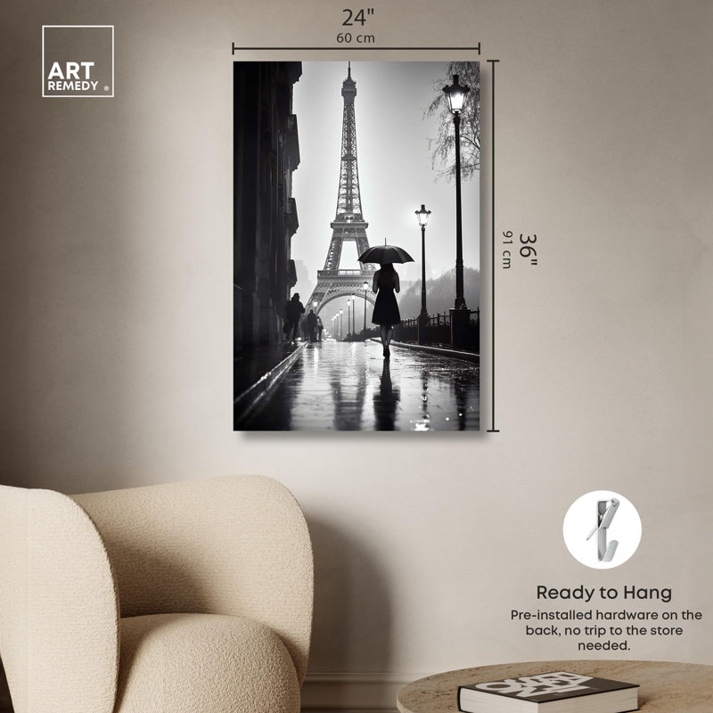 «Stroll In Paris Canvas» par Art Remedy, Toile tendue, H 36 po x l 24 po