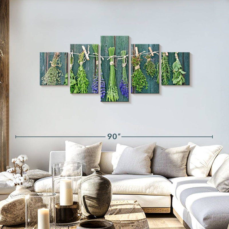 Drying Herbs, 30" H x 68" W