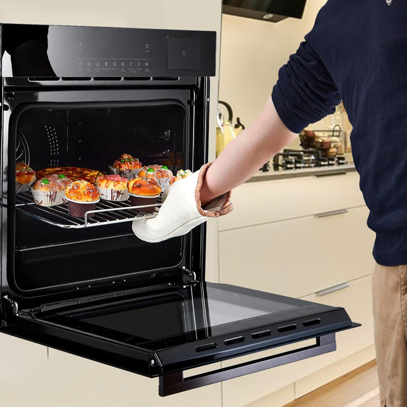 24" Electric Wall Oven, 2.5 cu.ft Convection Single Oven with Air Fry, 8 Cooking Modes, Touch Control, 3000W Built-in Kitchen Oven