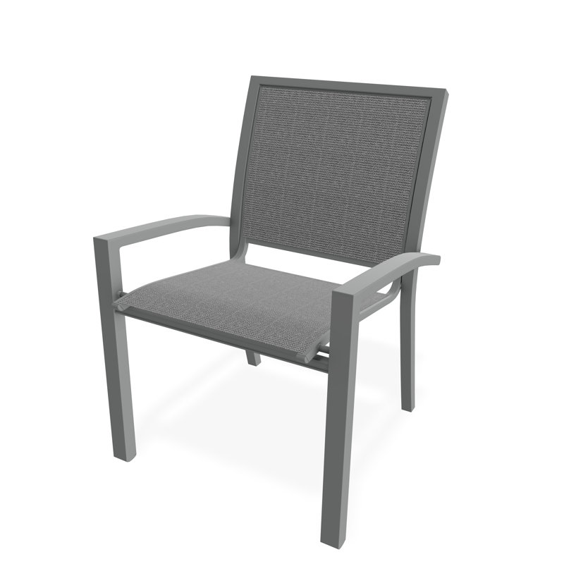 Chaise de café empilable Kendall, Denim Augustine, Graphite