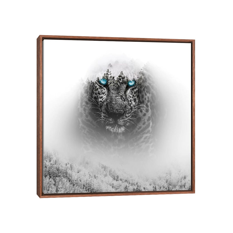 Tiger I by Paul Haag - Print on Canvas, 45.72 cm H x 45.72 cm W, Classic Brown Wood Framed