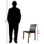 Chaise d'appoint en similicuir brun avec cuir retravaillé durable, H 32,30 po x l 18,10 po x P 18,10 po-742121658