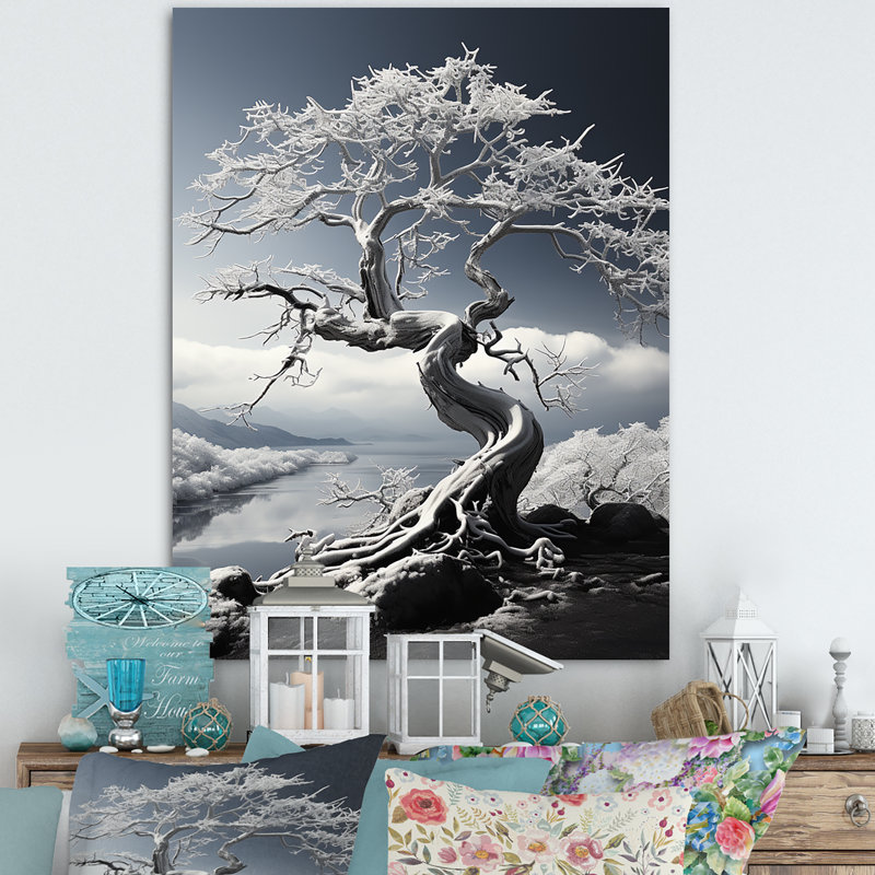 «Dreams» sur toile, noir et blanc, H 44 po x l 34 po x P 1,5 po, Toile tendue