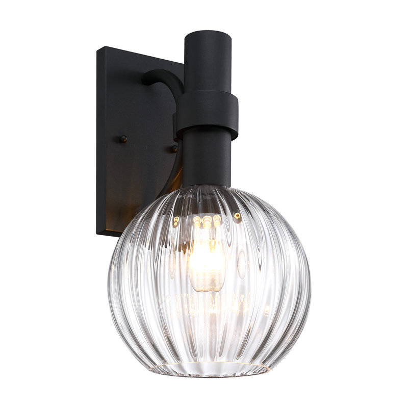 Dover  1-Light Black Outdoor Wall Sconce Light for Porches, 16" H x 9" W x 10.25" D