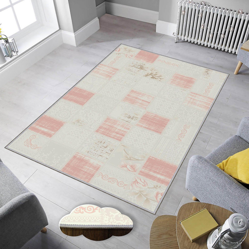 Tapis en polyester tissé à la machine Amira, Rectangle 3 pi 11 po x 5 pi 11 po