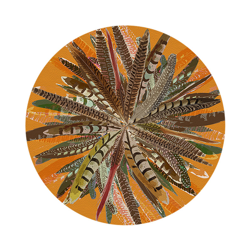 Napperon Pheasant Feathers, Noyer cendré